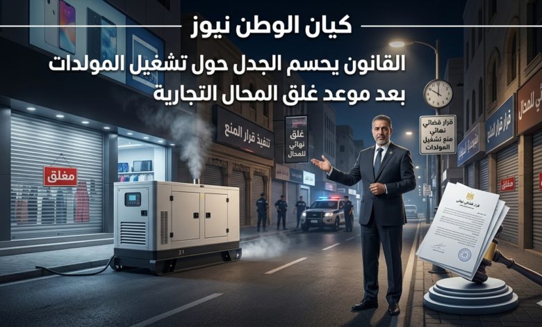 القانون يحسم الجدل حول تشغيل المولدات بعد موعد غلق المحال التجارية 1 القانون