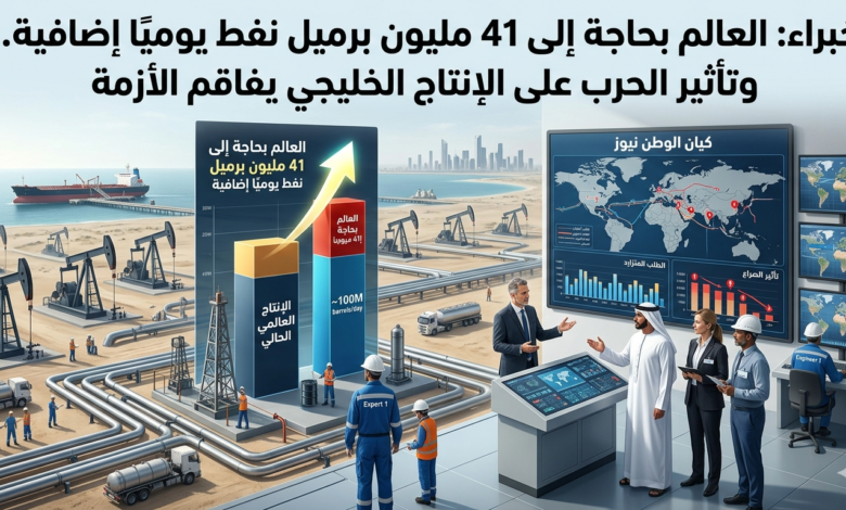 خبراء: العالم بحاجة إلى 41 مليون برميل نفط يوميًا إضافية.. وتأثير الحرب على الإنتاج الخليجي يفاقم الأزمة 1 العالم
