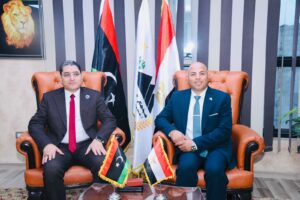 المهندس هيثم حسين خلال استقباله وزير العمل الليبى ..جاهزون ببرامج تدريبية متقدمة بفرق عمل ومدربين كفاءة 2 الرئيسيه