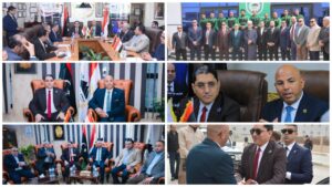 المهندس هيثم حسين خلال استقباله وزير العمل الليبى ..جاهزون ببرامج تدريبية متقدمة بفرق عمل ومدربين كفاءة 3 مجمع عمال مصر