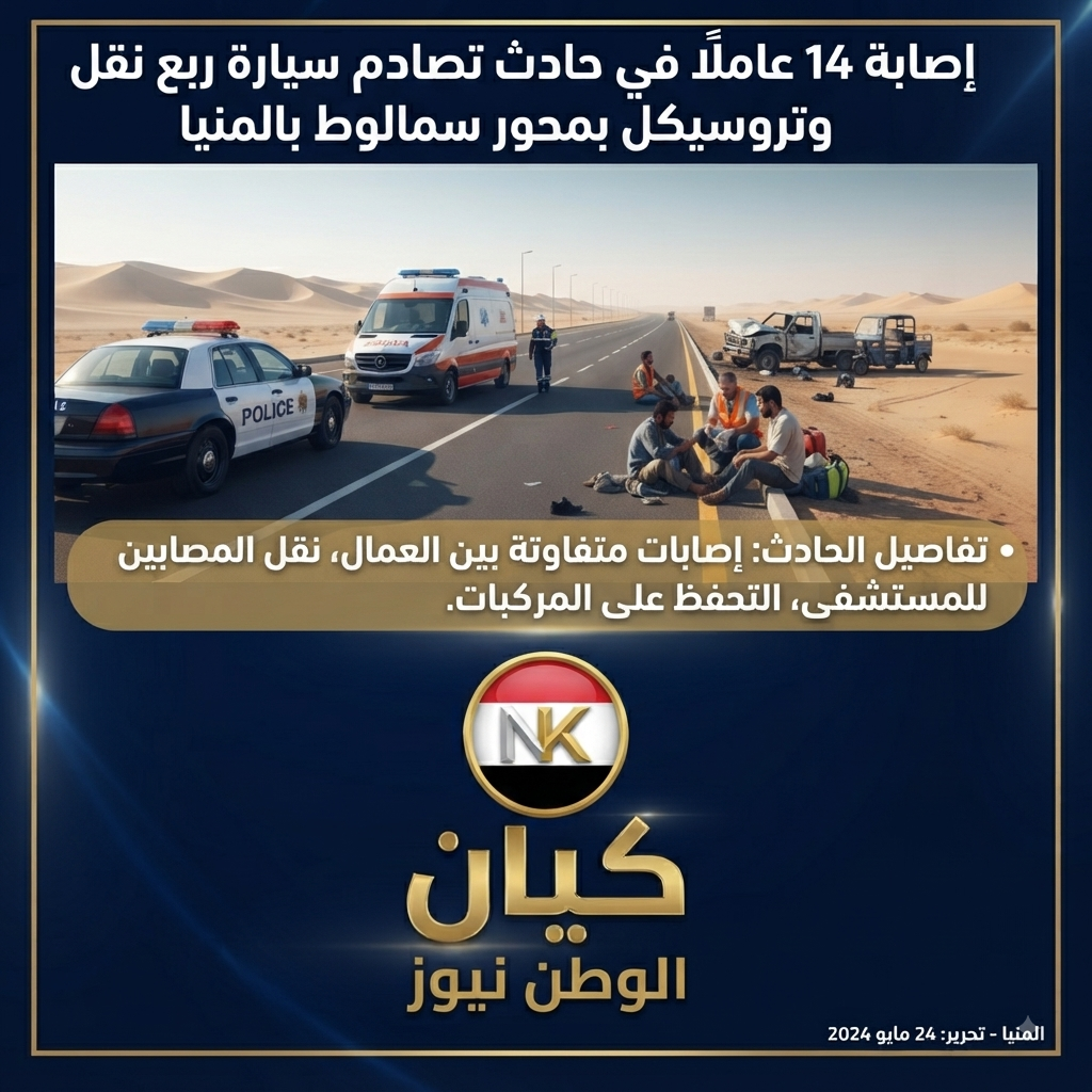 إصابة 14 عاملًا في حادث 2 1786609691996